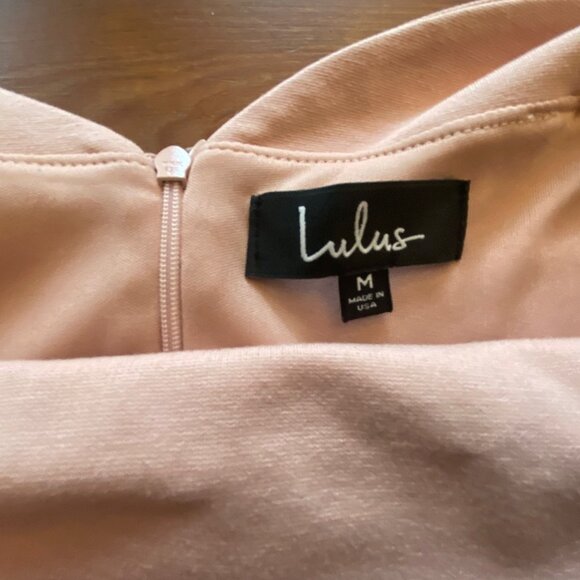 LULUS FIT AND FLARE OFF THE SHOULDER MINIDRESS IN BLUSH/DUSTY ROSE PINK SZ MED - Picture 4 of 5